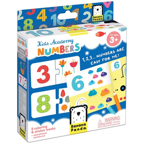 Banana Panda Kid Academy Numbers, Coloring Book + Puzzles 77372